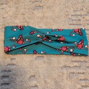 Teal and Pink Knotted Uterus Headband